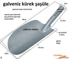 ŞAŞÜLE TOPRAK KÜREĞİ GALVENİZ ORTA BOY ÇİÇEK ALÇI KÜREĞİ