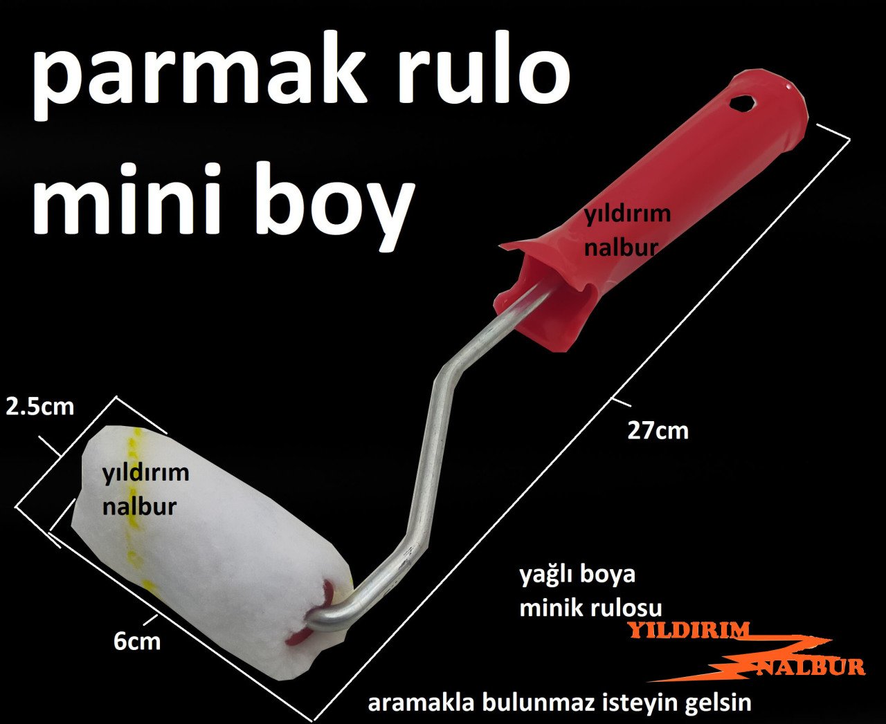 PARMAK RULO MİNİ BOYA RULOSU FIRÇA KESTİRME HOBİ RULO