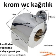 TUVALET WC KAĞITLIĞI KROM PASLANMAZ KENDİNDEN YAPIŞKANLI PARLAK KAĞITLIK