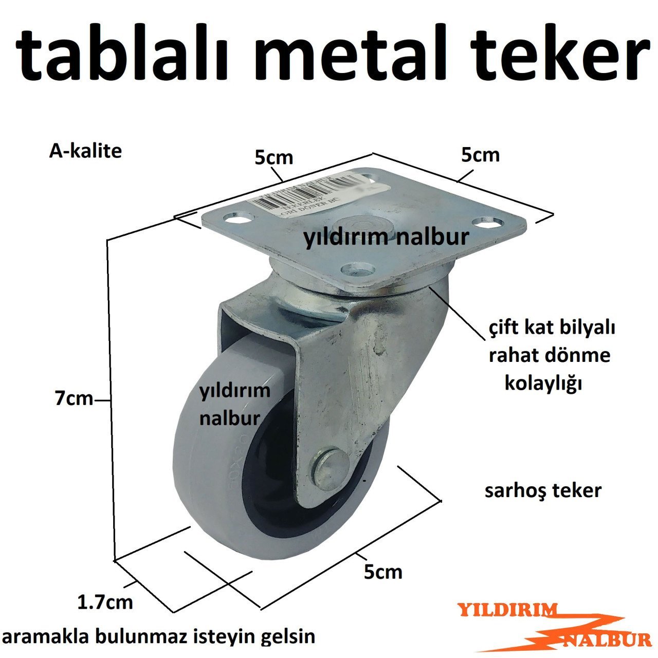 SEHPA TEKERLEĞİ 50x50x50 MASA TEKERLEĞİ BÜYÜK BOY TABLALI SAGLAM KALIN