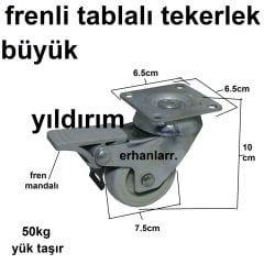 FRENLİ SEHPA TEKERLEĞİ MASA TEKERLEĞİ TEZGAH TEKER DUBLE BÜYÜK