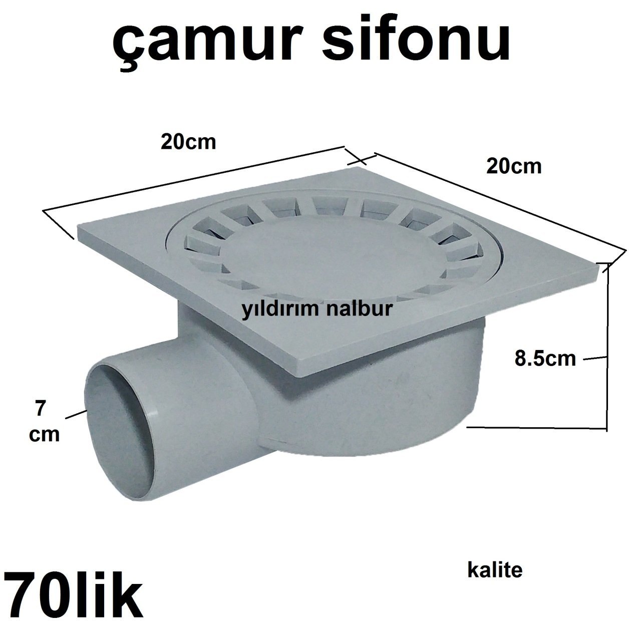 ÇAMUR SİFONU 70LİK YER SİFONU BÜYÜK SAĞLAM BAHÇE SİFONU