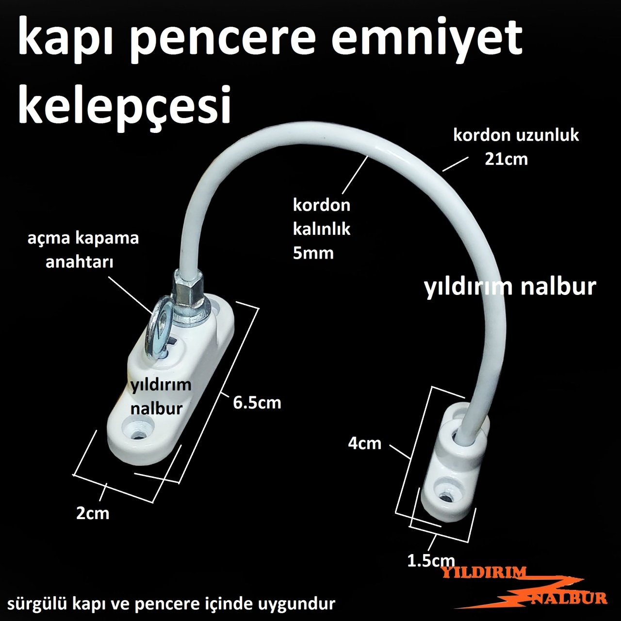 PİMAPEN KAPI PENCERE EMNİYET KORDON KELEPÇESİ SÜRGÜLÜ KAPI