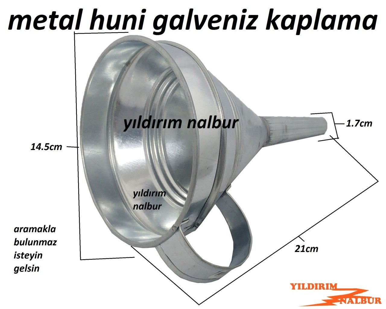 GALVENİZ METAL HUNİ MAZOT BENZİN HUNİ 15 CM AKTARMA HUNİSİ MAZOTÇU HUNİSİ