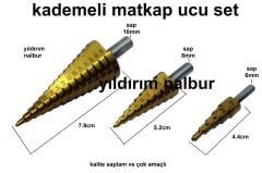 KADEMELİ MATKAP UCU SET KONİK MATKAP UCU HOBİ MATKAP SETİ