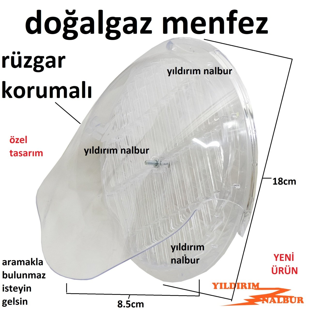 DOĞALGAZ CAM MENFEZİ RÜZGAR KORUMALI YENİ TASARIM ŞEFFAF PANEL DOĞALGAZ CAM MENFEZİ ŞAPKALI