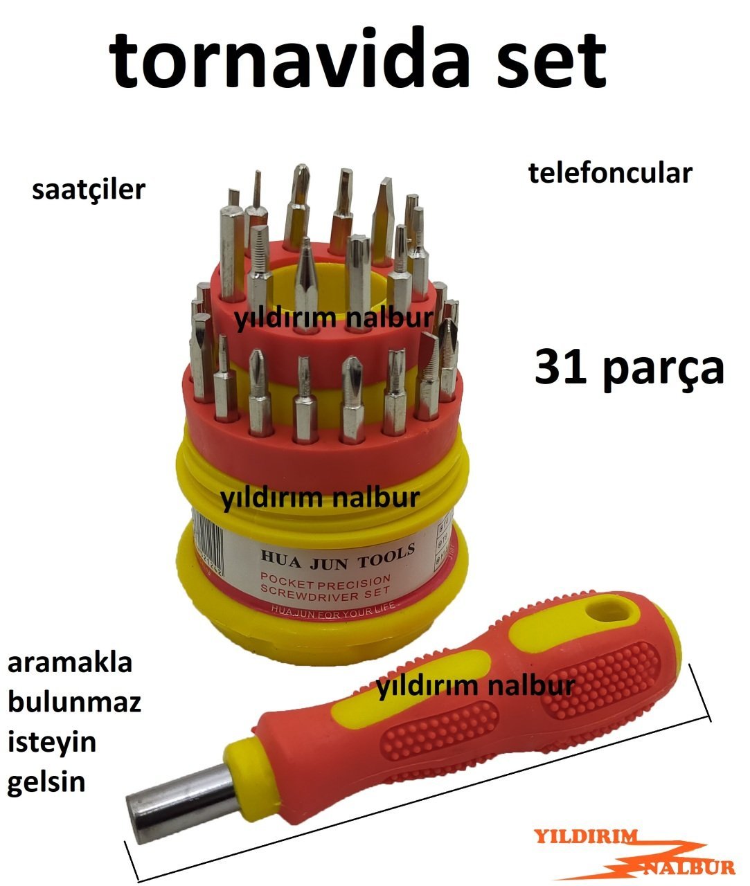 SAATÇİ TORNAVİDA SET 31 PARÇA TELEFONCU TORNAVİDA TAKIMI İNCE TORNAVİDALAR
