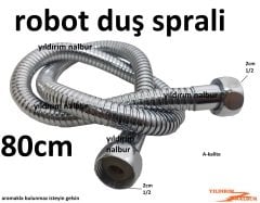 DUŞ SPRALİ 80 CM ROBOT DUŞ SETİ BAĞLANTI HORTUMU YARIM PARMAK UZUN BOY ASANSÖRLÜ DUŞ SETİ SPRALİ