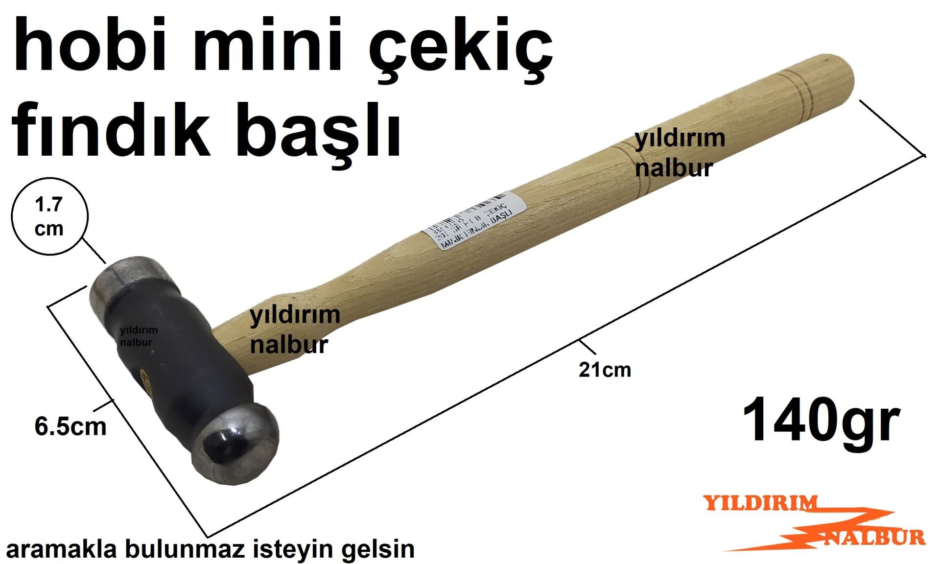 HOBİ ÇEKİÇ 140 GR GÜMÜŞÇÜ KUYUMCU ÇEKİCİ FINDIK BAŞLI