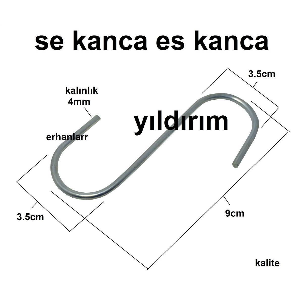 ES KANCA SE KANCA DEMİR KANCA ORTA BOY