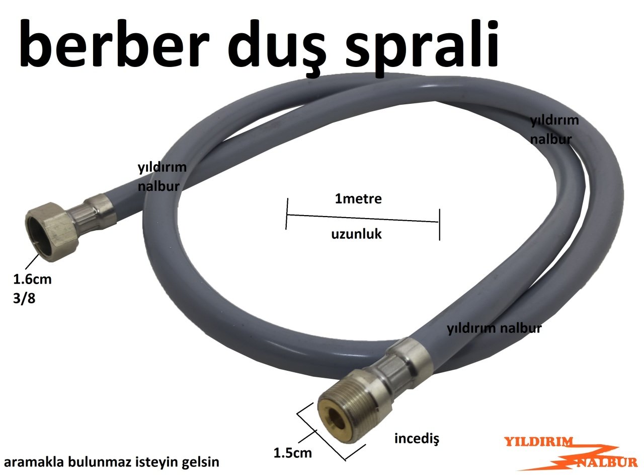 BERBER DUŞ SPRALİ 1MT EVYE BATARYASI SPRALİ BORUSU PLASTİK UZATMA