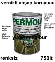 VERNİKLİ AHŞAP KORUYUCU RENKSİZ ŞEFFAF VERNİK 0.75LT VERNİKLİ