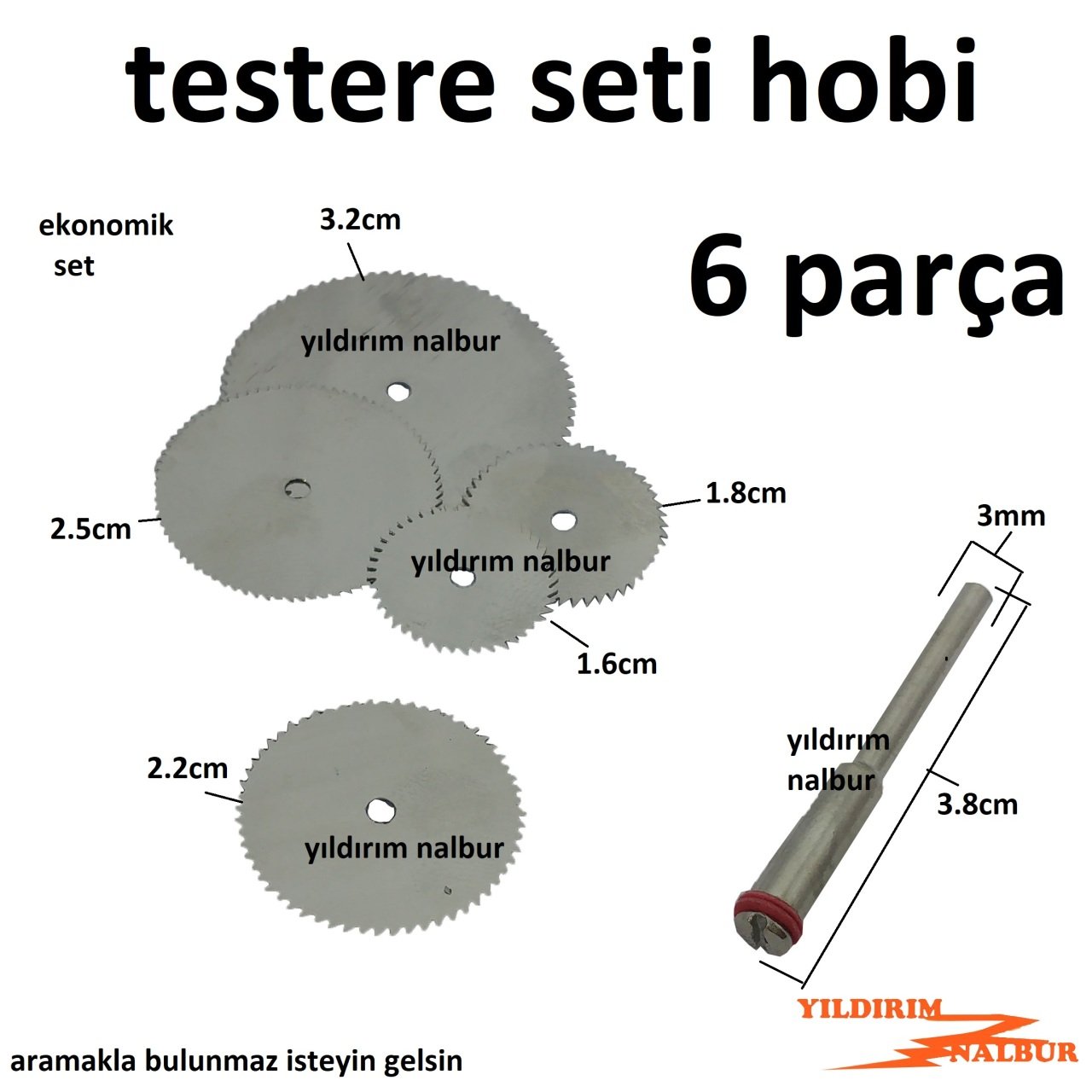 MİNİ KALIPÇI TESTERE SETİ 6 PARÇA HOBİ DAİRE TESTERE SET