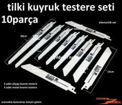 TİLKİ KUYRUK TESTERE SETİ 10 PARÇA TİLKİKUYRUK AHŞAP METAL SET