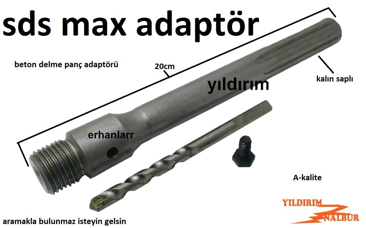 BETON PANÇ DUVAR DELME ADAPTÖRÜ 20CM 1.KALİTE SDSMAX BİGMASTER