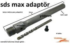 BETON PANÇ DUVAR DELME ADAPTÖRÜ 35CM SDS MAX KALIN GİRİŞLİ