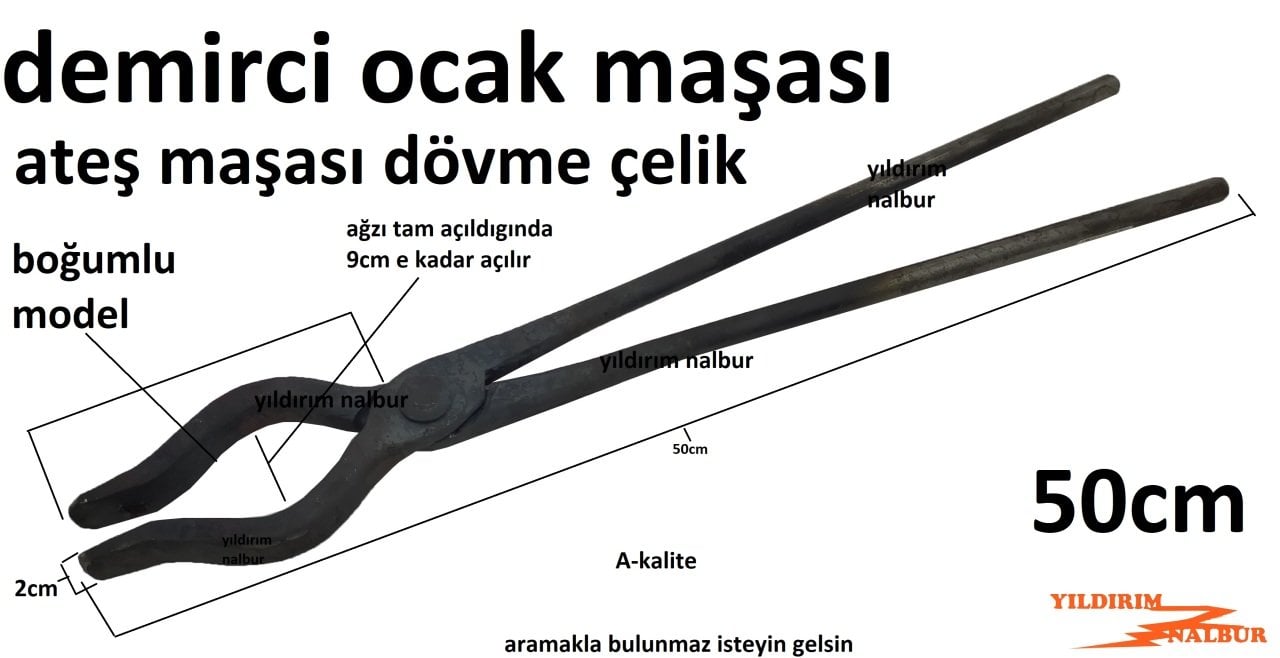 OCAK MAŞASI 50CM BOĞUMLU MODEL DEMİRCİ KÖZ ATEŞ MAŞASI DÖVME ÇELİK KÖRÜK MAŞASI BOMBELİ MAŞA