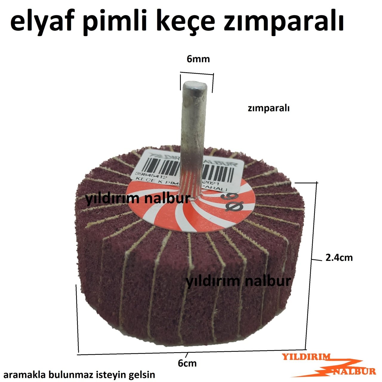 ZIMPARALI KEÇE PİMLİ 6CM MOP ELYAP KEÇE TEMİZLEME PARLATMA