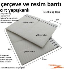 ÇERÇEVE BANTI RESİM ASMA TABLO BANTI CIRT YAPIŞKANLI 4 LÜ SET 6KG TAŞIR