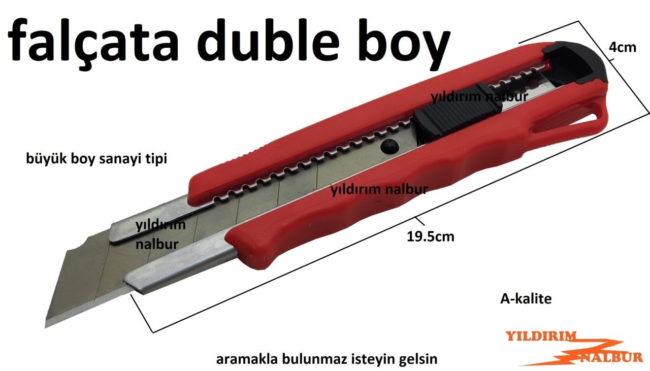 FALÇATA BÜYÜK BOY SANAYİ TİPİ DUBLE BOY MAKET BIÇAĞI KOCAMAN BIÇAK NEŞTER