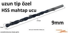 HSS METAL MATKAP UCU 9MM UZUN TİP DEMİR DELME 9LUK KALİTE 17CMLİK