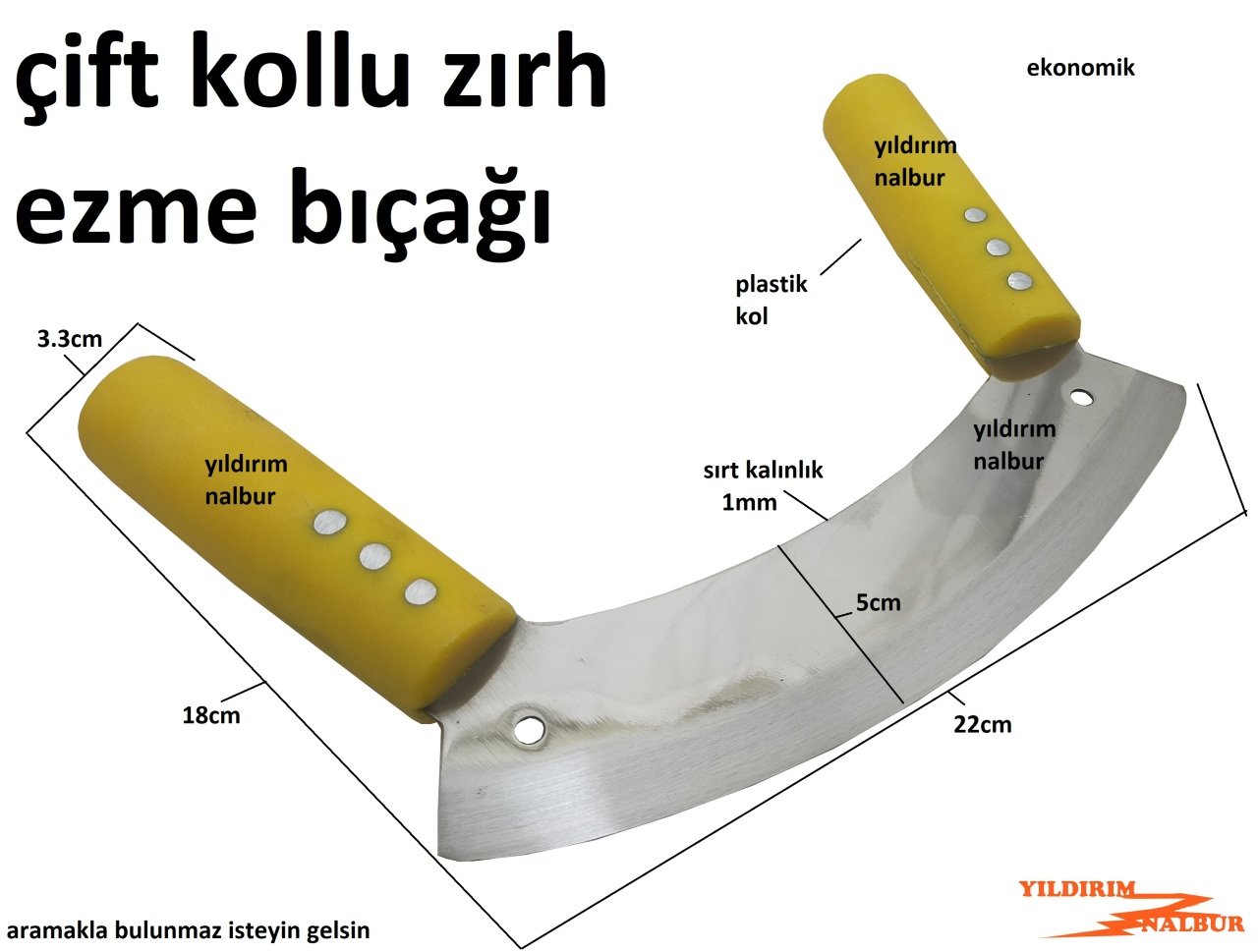 SALATA KEBAP ZIRH EZME BIÇAĞI KEBAPÇI BIÇAĞI ÇİFT SAP PLASTİK SAPLI