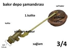 BAKIR DEPO ŞAMANDIRASI 3/4 KALİTE FLATÖR BAKIR TOPLU