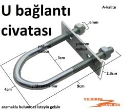 U CİVATA BAĞLANTI ELEMANI M-6 U MONTAJ APARATI BORU MONTAJ APARATI