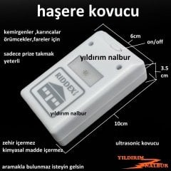 HAŞERE KOVUCU KEMİRGEN FARE KOVUCU ULTRASONİC KARINCA ÖRÜMCEK KOVUCU IŞIKLI