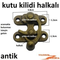 KUTU KİLİDİ ANTİK HALKALI KLİPS BÜYÜK MODEL ESKİTME SANDIK KİLİDİ HOBİ KİLİT EMNİYET KİLİDİ