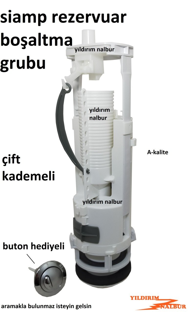 SİAMP REZERVUAR BOŞALTMA GRUBU ÇİFT KADEMELİ BUTON HEDİYELİ SU TASARRUFLU