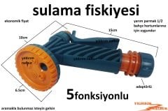 BAHÇE SULAMA TABANCA 5 FONKSİYON PLASTİK HORTUM TABANCASI FİSKİYESİ TETİKLİ AYARLI ÇİÇEK SULAMA