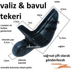 VALİZ TEKERİ SAĞ SOL BAVUL TEKERİ ÇANTA TEKERLEK ÇİFTLİ