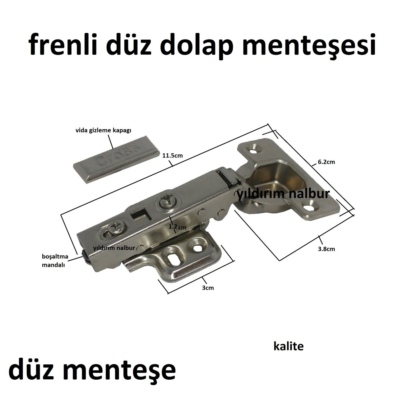 DÜZ MENTEŞE PİSTONLU FRENLİ DOLAP MENTEŞESİ MUTFAK DOLABI YAVAŞ KAPANAN