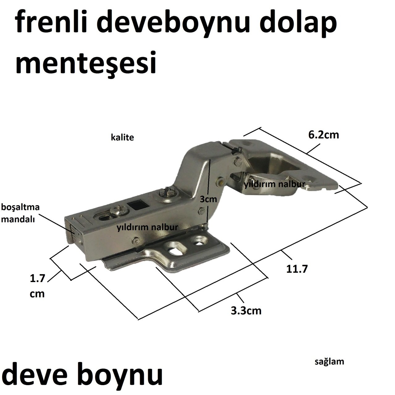 DEVEBOYNU MENTEŞE PİSTONLU FRENLİ DOLAP MENTEŞESİ DEVE BOYNU