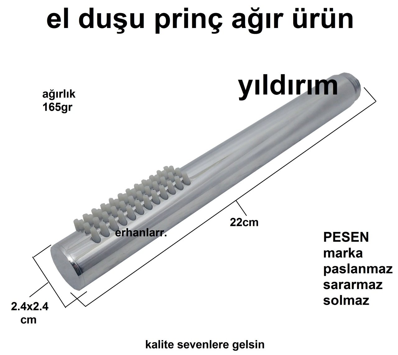 EL DUŞU SARI FULL PRİNÇ PESEN DUŞ FİSKİYESİ BANYO BATARYA DUŞ SETİ SİLİNDİR MODEL