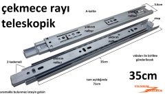 ÇEKMECE RAYI TELESKOPİK 35 CM UZAYAN RAY GÖZ