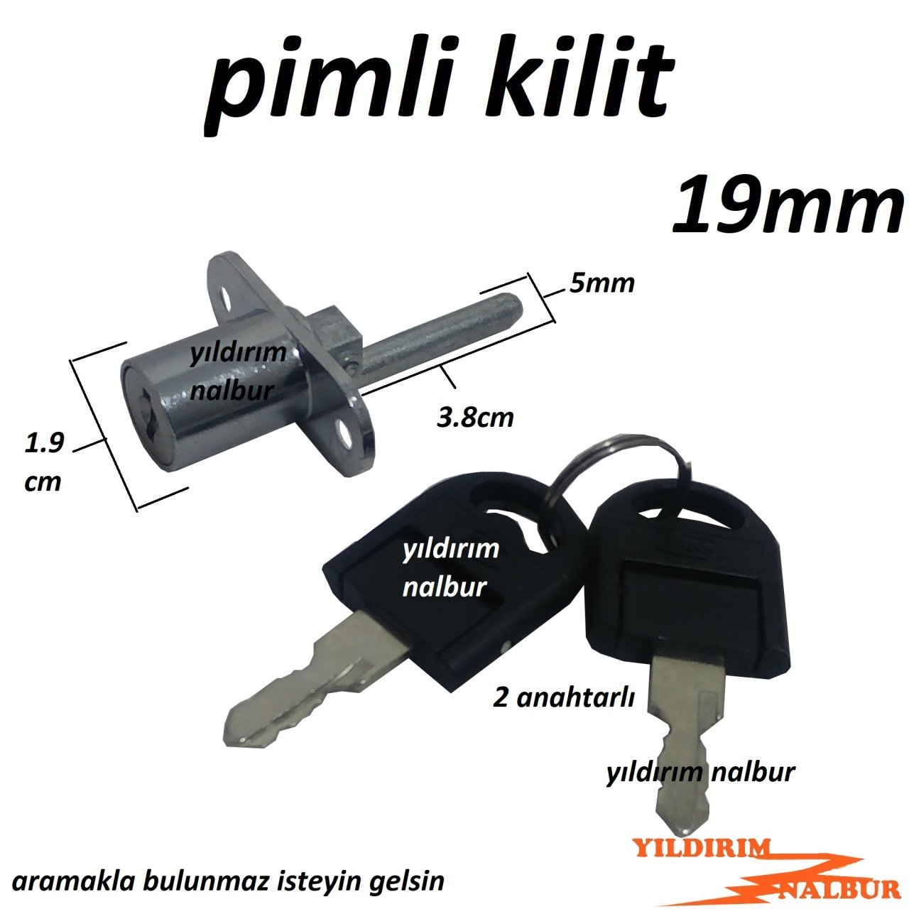 CAM KİLİDİ PİMLİ 19MM KALIN TİP VİTRİN KİLİDİ ÇEKMECE KİLİDİ DOLAP KİLİT DOLAP KİLİDİ