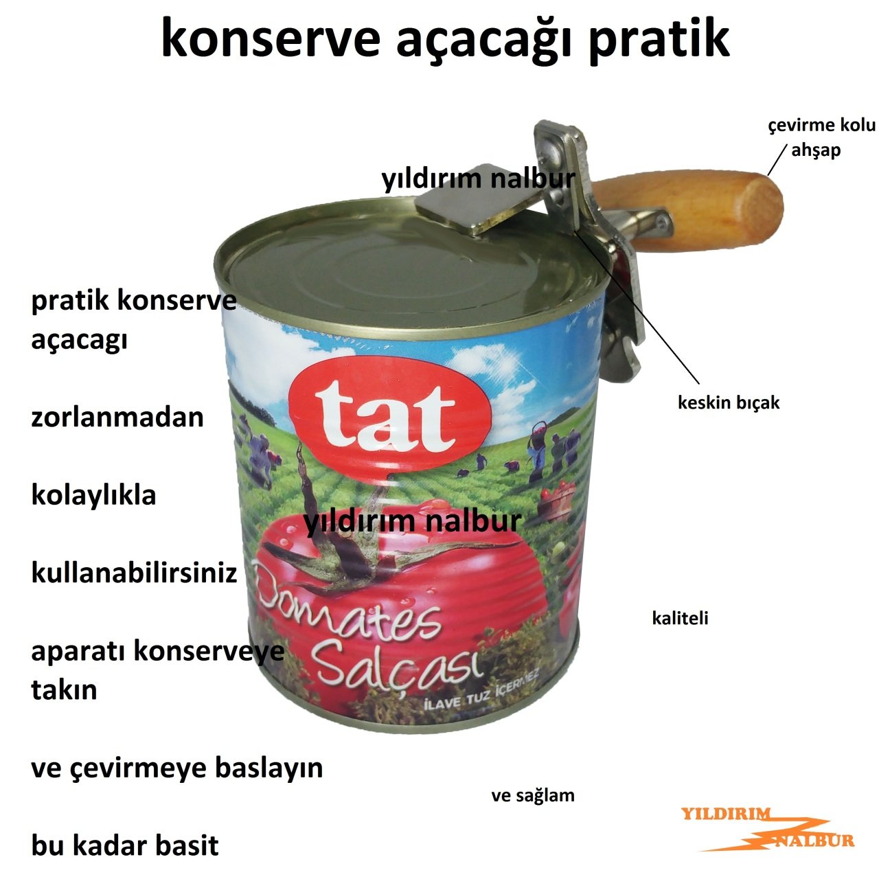 KONSERVE AÇACAGI PRATİK TENEKE KONSERVE AÇACAĞI