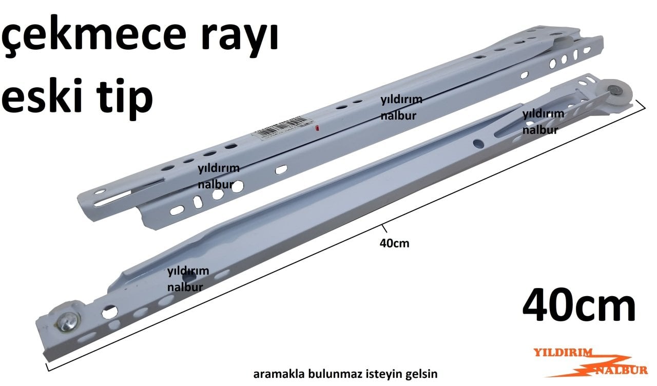 ÇEKMECE RAYI ESKİ TİP BEYAZ 40 CM MAKARALI ÇEKMECE KIZAK