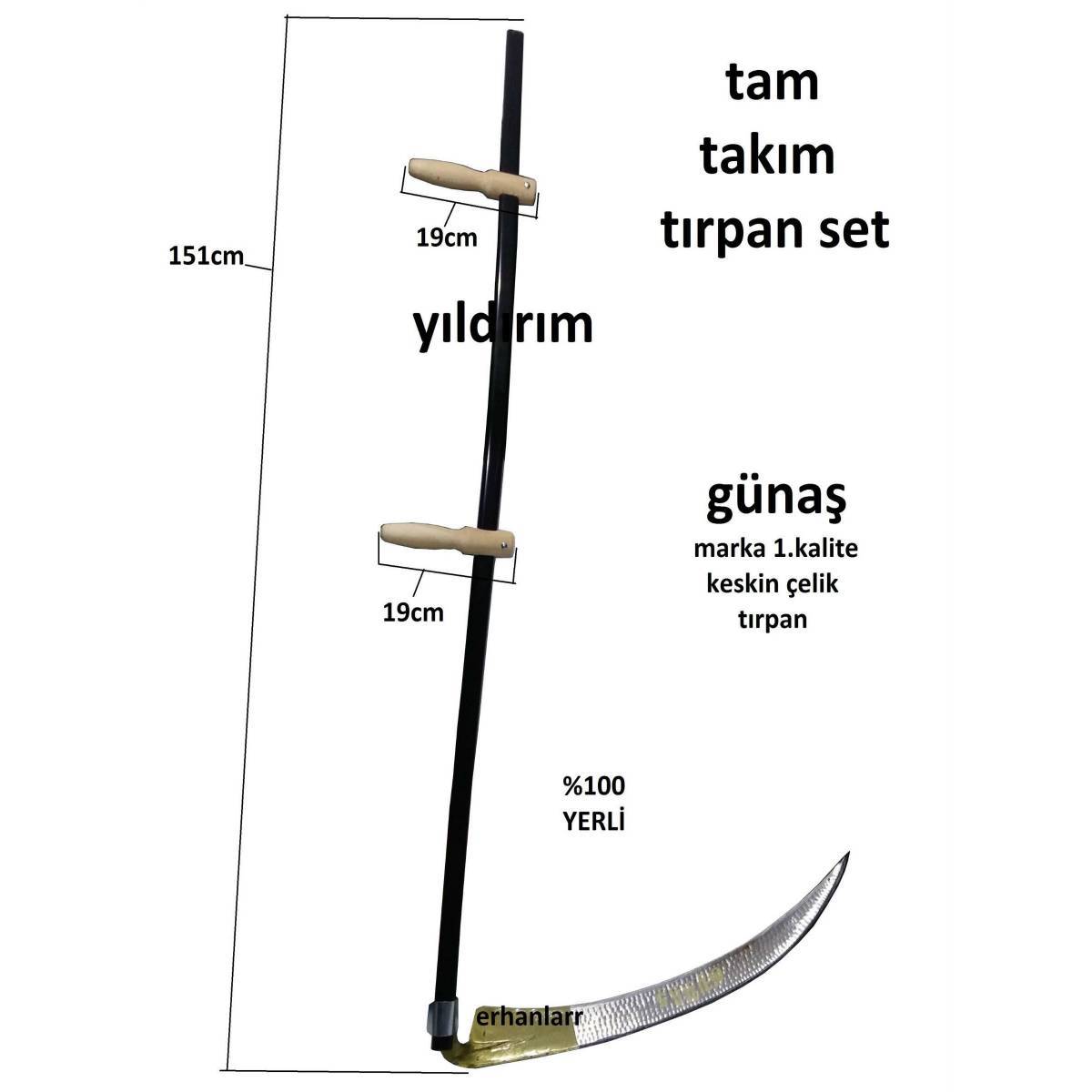 GÜNAŞ TIRPAN SAPLI TAKIM 1.KALİTE ORAK ÇİM BİÇME