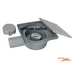 YERSİFONU 15X15X32 KROM PASLANMAZ YANDAN ÇIKIŞ KLAPALI YER SİFONU BÜYÜK BOY 32 ÇIKIŞ