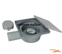 YERSİFONU 15X15X32 KROM PASLANMAZ YANDAN ÇIKIŞ KLAPALI YER SİFONU BÜYÜK BOY 32 ÇIKIŞ