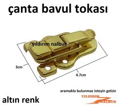 ÇANTA TOKASI SARI RENK GOLD ALTIN RENK KUTU KİLİDİ SANDIK BAVUL KİLİDİ ÇENGELLİ