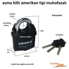 ASMA KİLİT 60 AMERİKAN TİPİ MUHAFAZALI EMNİYET KİLİDİ ZERZE KİLİT