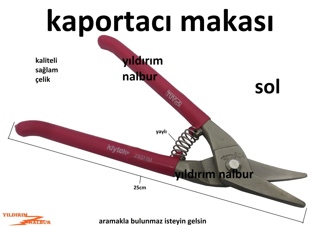 KAPORTACI MAKASI SOL KLYTEK KALİTE SAĞLAM SAÇ MAKASI TENEKE MAKASI 1.KALİTE SAĞLAM ÇELİK