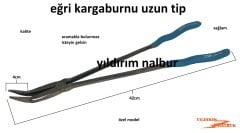 KARGA BURNU EĞRİ UZUN BOY 42 CM DUBLE UZUN KARGABURNU PENSE YAMUK