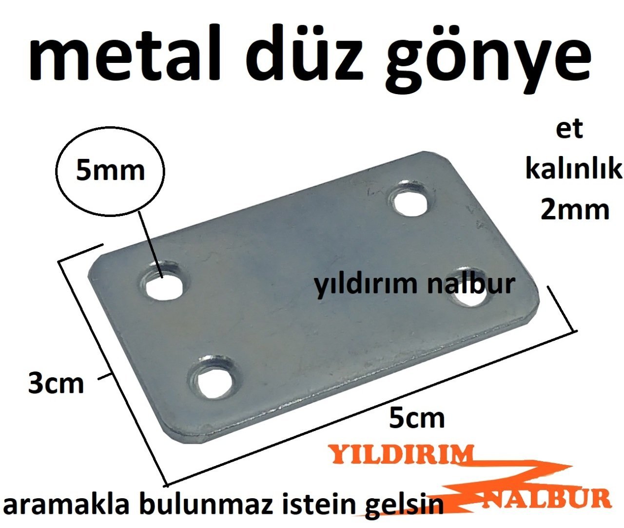 METAL DÜZ GÖNYE 30X50 MASA GÖNYESİ GENİŞ TİP 4 DELİKLİ