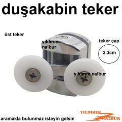 DUŞAKABİN TEKERLEĞİ ÜST TEKER ÇİFTLİ PLASTİK KROM KAPLAMA ÜST TEKER