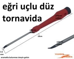 TORNAVİDA DÜZ 3.5MM EĞRİ UÇLU MODEL ELEKTRONİKÇİ TORNAVİDA İNCE UÇLU ÇELİK YAMUK